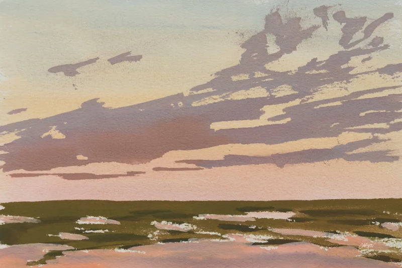 Softly Setting Sun by Carson Overstreet. SKU 97430i. Archival Giclee Fine art print for wall decor.