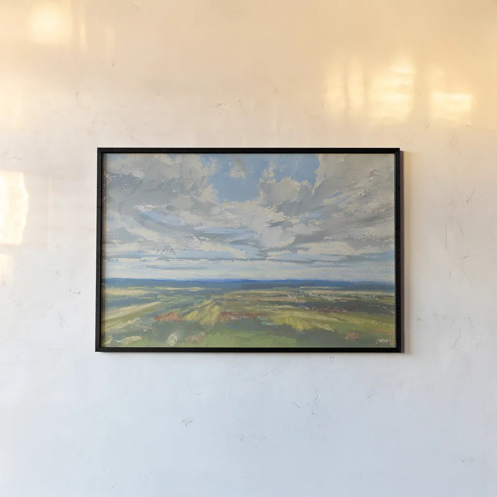 Sweeping Views by Carson Overstreet. shown as a paper print in a black flame. Available as a archival giclee rolled canvas, fine art paper, or poster print. SKU 97429i.