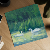 Swimming Together by Carson Overstreet. Shown as a detailed flat fine art print, highlighting archival giclee quality. Available as an archival giclee rolled canvas, fine art paper, or poster print. SKU 104515a.