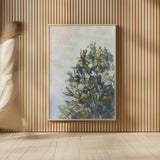 Winter Shrub by Carson Overstreet. shown as over sized large wall art. Available as an archival giclee rolled canvas, fine art paper, or poster print. SKU 104518h.