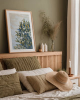 Winter Shrub by Carson Overstreet. shown as a paper print in a natural frame. Available as a archival giclee rolled canvas, fine art paper, or poster print. SKU 104518h.
