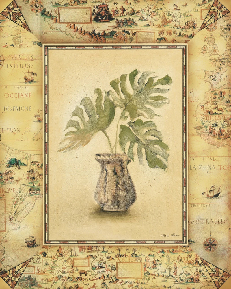Antique Map Palm I by Cheri Blum