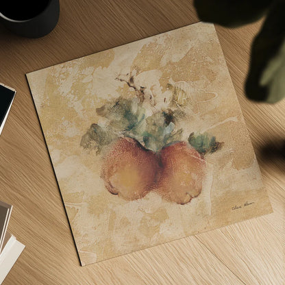 Apples Square by Cheri Blum. Shown as a detailed flat fine art print, highlighting archival giclee quality. Available as an archival giclee rolled canvas, fine art paper, or poster print. SKU 7026a.