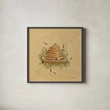 Bee Hive by Cheri Blum. Shown in a sleek black glass frame for a contemporary gallery look. Available as an archival giclee rolled canvas, fine art paper, or poster print. SKU 89467a.