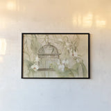 Birdcage Bamboo by Cheri Blum. shown as a paper print in a black flame. Available as a archival giclee rolled canvas, fine art paper, or poster print. SKU 7065i.