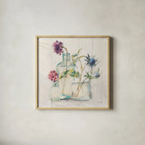 Blossoms II Light by Cheri Blum. Shown in a natural wood glass frame for a timeless modern aesthetic. Available as an archival giclee rolled canvas, fine art paper, or poster print. SKU 68657a.
