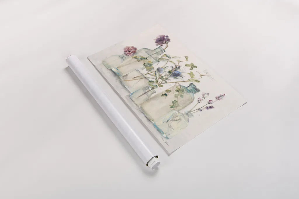 Blossoms IV by Cheri Blum. shown as a rolled paper print. Available as archival giclee rolled canvas, fine art paper, or poster print. SKU 91501i.