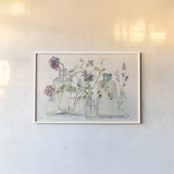 Blossoms IV by Cheri Blum. shown as a paper print in a white frame. Available as a archival giclee rolled canvas, fine art paper, or poster print. SKU 91501i.