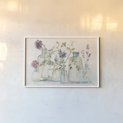 Blossoms IV by Cheri Blum. shown as a paper print in a white frame. Available as a archival giclee rolled canvas, fine art paper, or poster print. SKU 91501i.