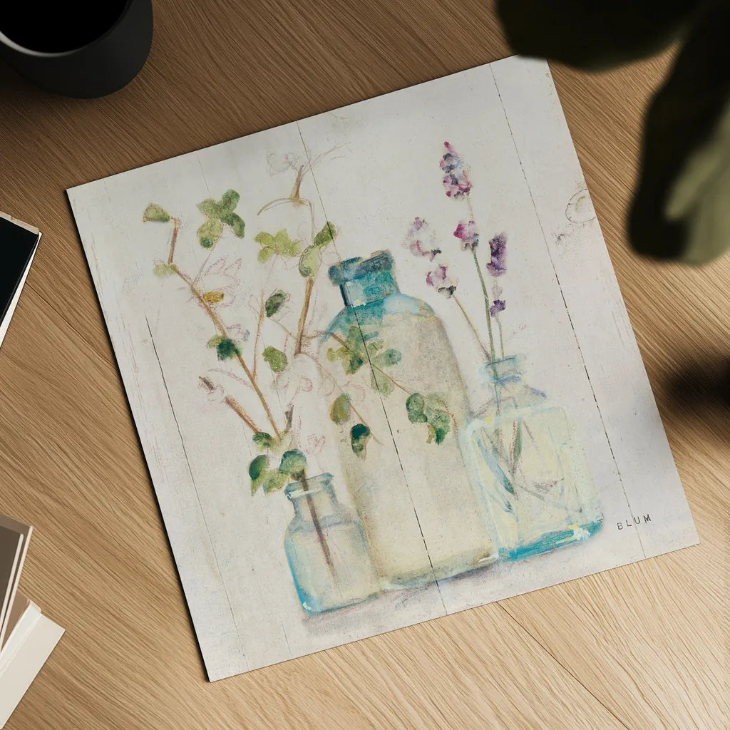 Blossoms V Light by Cheri Blum. Shown as a detailed flat fine art print, highlighting archival giclee quality. Available as an archival giclee rolled canvas, fine art paper, or poster print. SKU 68658a.