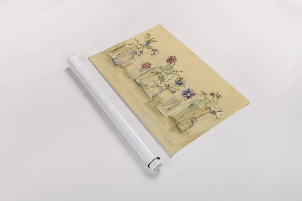 Blossoms and Buds by Cheri Blum. shown as a rolled paper print. Available as archival giclee rolled canvas, fine art paper, or poster print. SKU 7260i.