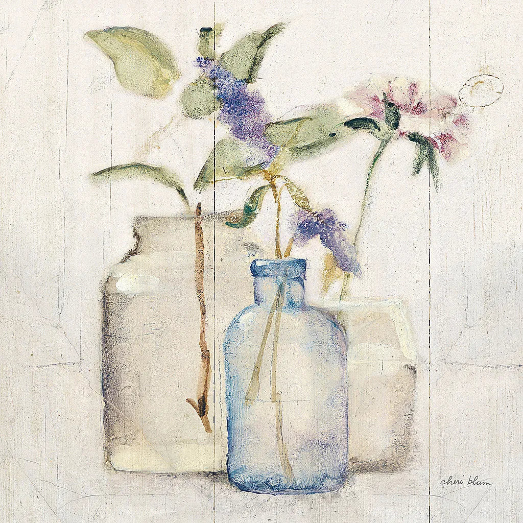 Blossoms on Birch I by Cheri Blum. SKU 22373a. Archival Giclee Fine art print for wall decor.