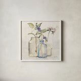 Blossoms on Birch I by Cheri Blum. Shown in a crisp white glass frame for a clean and minimalist style. Available as an archival giclee rolled canvas, fine art paper, or poster print. SKU 22373a.