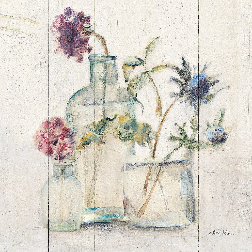 Blossoms on Birch II by Cheri Blum. SKU 22374a. Archival Giclee Fine art print for wall decor.