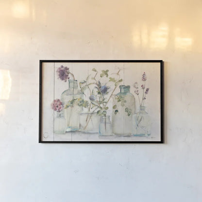 Blossoms on Birch IV by Cheri Blum. shown as a paper print in a black flame. Available as a archival giclee rolled canvas, fine art paper, or poster print. SKU 84308i.