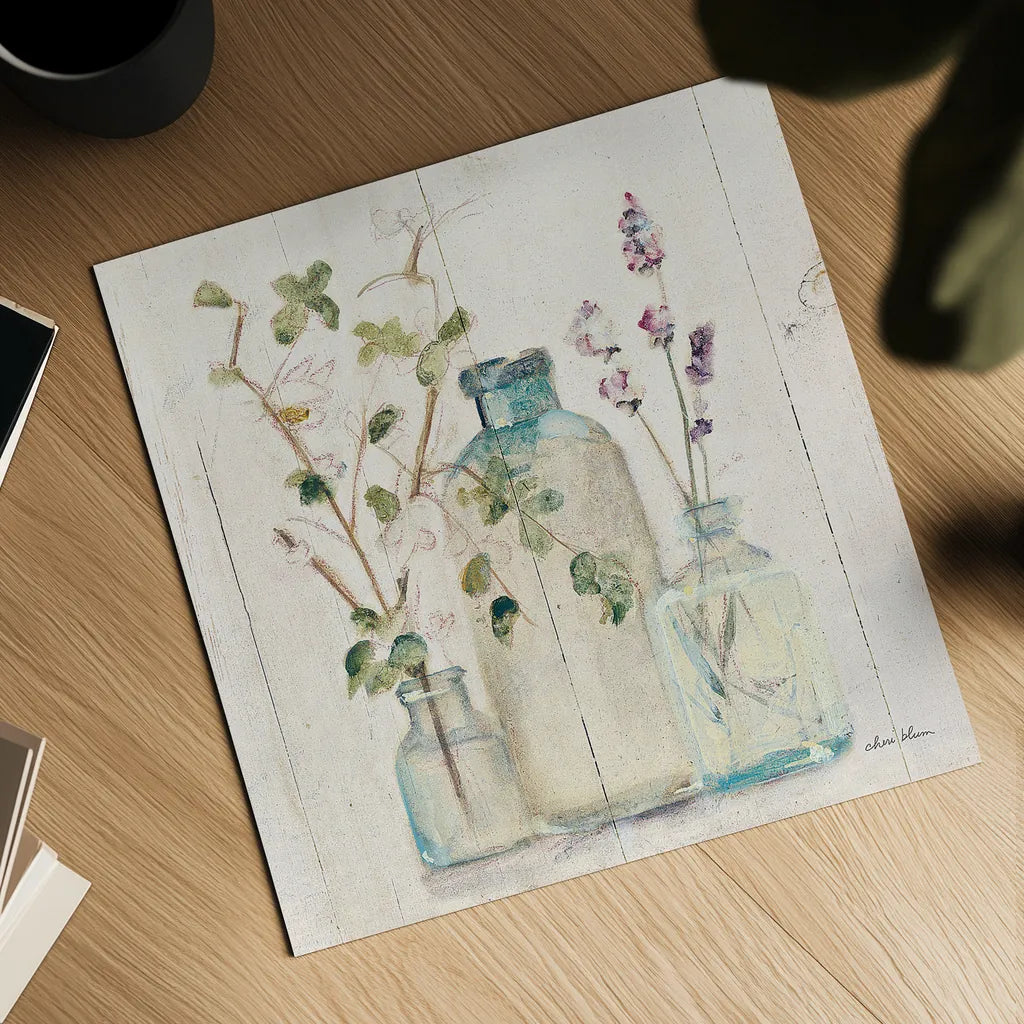 Blossoms on Birch V by Cheri Blum. Shown as a detailed flat fine art print, highlighting archival giclee quality. Available as an archival giclee rolled canvas, fine art paper, or poster print. SKU 22377a.