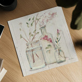 Blossoms on Birch VI. by Cheri Blum. Shown as a detailed flat fine art print, highlighting archival giclee quality. Available as an archival giclee rolled canvas, fine art paper, or poster print. SKU 22378a.