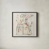 Blossoms on Birch VI. by Cheri Blum. Shown in a sleek black glass frame for a contemporary gallery look. Available as an archival giclee rolled canvas, fine art paper, or poster print. SKU 22378a.