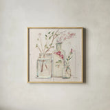 Blossoms on Birch VI. by Cheri Blum. Shown in a natural wood glass frame for a timeless modern aesthetic. Available as an archival giclee rolled canvas, fine art paper, or poster print. SKU 22378a.