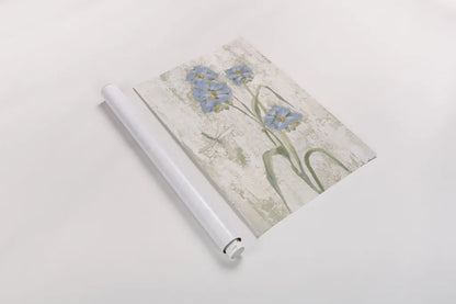 Blue Field Flowers Crop by Cheri Blum. shown as a rolled paper print. Available as archival giclee rolled canvas, fine art paper, or poster print. SKU 88534h.