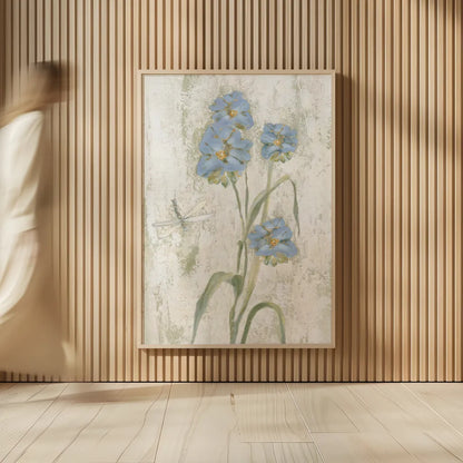 Blue Field Flowers Crop by Cheri Blum. shown as over sized large wall art. Available as an archival giclee rolled canvas, fine art paper, or poster print. SKU 88534h.
