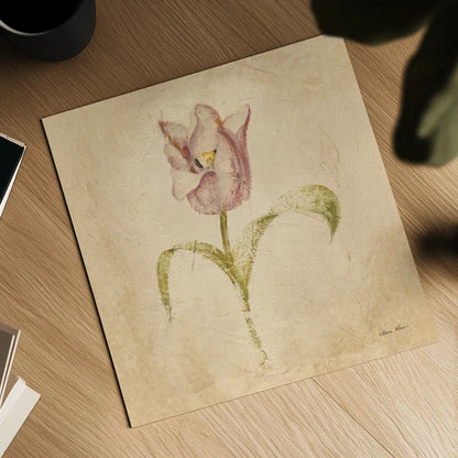 Blue Parrot Tulip by Cheri Blum. Shown as a detailed flat fine art print, highlighting archival giclee quality. Available as an archival giclee rolled canvas, fine art paper, or poster print. SKU 7351a.