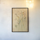 Blushing Calla Lilies by Cheri Blum. shown as a paper print in a black flame. Available as a archival giclee rolled canvas, fine art paper, or poster print. SKU 7043h.