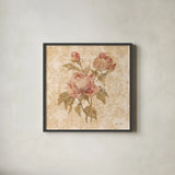 Bohemian Roses II by Cheri Blum. Shown in a sleek black glass frame for a contemporary gallery look. Available as an archival giclee rolled canvas, fine art paper, or poster print. SKU 7497a.