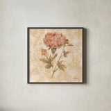 Bohemian Roses IV by Cheri Blum. Shown in a sleek black glass frame for a contemporary gallery look. Available as an archival giclee rolled canvas, fine art paper, or poster print. SKU 7499a.