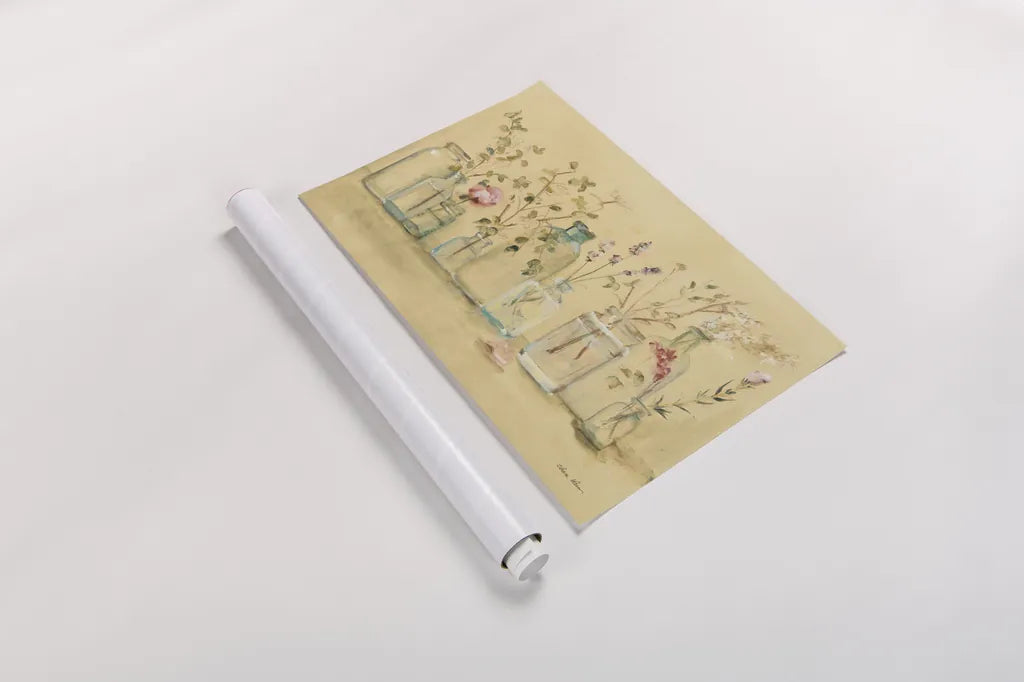 Branches and Buds by Cheri Blum. shown as a rolled paper print. Available as archival giclee rolled canvas, fine art paper, or poster print. SKU 7261i.