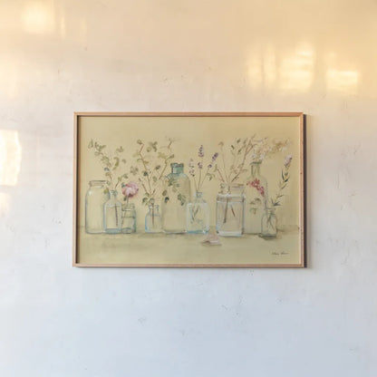 Branches and Buds by Cheri Blum. shown as a paper print in a natural frame. Available as a archival giclee rolled canvas, fine art paper, or poster print. SKU 7261i.