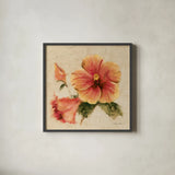 Bright Tropics I by Cheri Blum. Shown in a sleek black glass frame for a contemporary gallery look. Available as an archival giclee rolled canvas, fine art paper, or poster print. SKU 26928a.