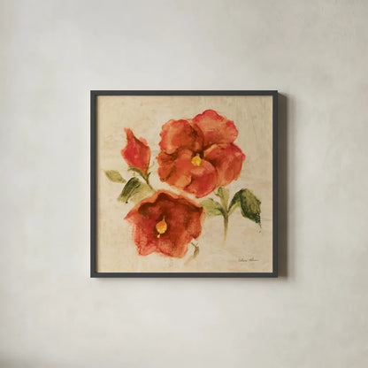 Bright Tropics III by Cheri Blum. Shown in a sleek black glass frame for a contemporary gallery look. Available as an archival giclee rolled canvas, fine art paper, or poster print. SKU 26930a.