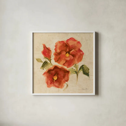 Bright Tropics III by Cheri Blum. Shown in a crisp white glass frame for a clean and minimalist style. Available as an archival giclee rolled canvas, fine art paper, or poster print. SKU 26930a.