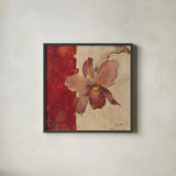Chinoiserie II by Cheri Blum. Shown in a sleek black glass frame for a contemporary gallery look. Available as an archival giclee rolled canvas, fine art paper, or poster print. SKU 7491a.