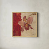 Chinoiserie II by Cheri Blum. Shown in a natural wood glass frame for a timeless modern aesthetic. Available as an archival giclee rolled canvas, fine art paper, or poster print. SKU 7491a.