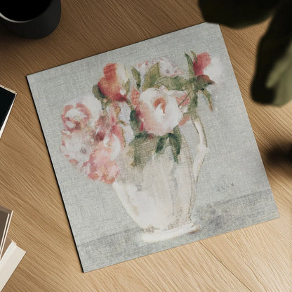 Cottage Bouquet III Light by Cheri Blum. Shown as a detailed flat fine art print, highlighting archival giclee quality. Available as an archival giclee rolled canvas, fine art paper, or poster print. SKU 68655a.