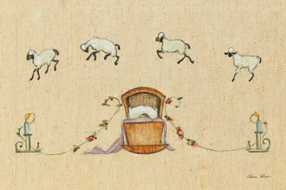 Counting Sheep by Cheri Blum. SKU 90506i. Archival Giclee Fine art print for wall decor.