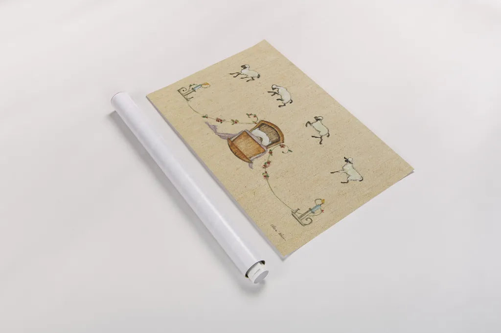 Counting Sheep by Cheri Blum. shown as a rolled paper print. Available as archival giclee rolled canvas, fine art paper, or poster print. SKU 90506i.