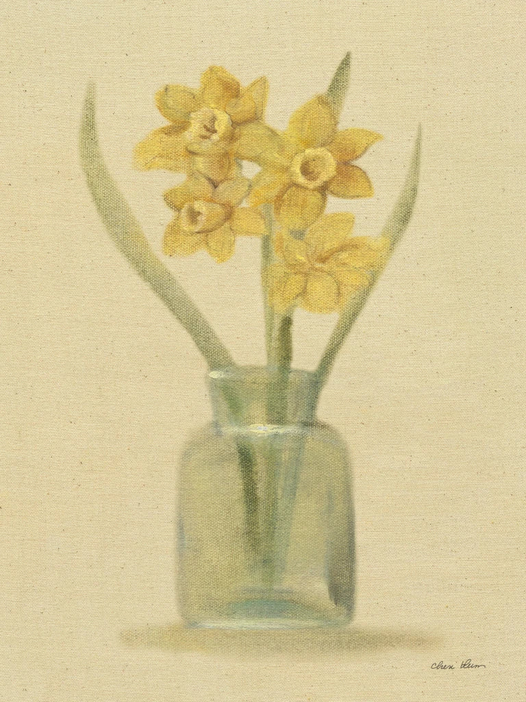 Daffodils in a Glass Vase by Cheri Blum