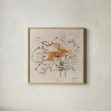 Deer I by Cheri Blum. Shown in a natural wood glass frame for a timeless modern aesthetic. Available as an archival giclee rolled canvas, fine art paper, or poster print. SKU 90377a.