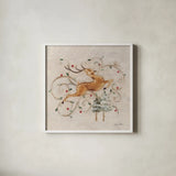 Deer I by Cheri Blum. Shown in a crisp white glass frame for a clean and minimalist style. Available as an archival giclee rolled canvas, fine art paper, or poster print. SKU 90377a.