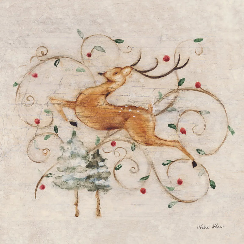 Deer II by Cheri Blum. SKU 90378a. Archival Giclee Fine art print for wall decor.