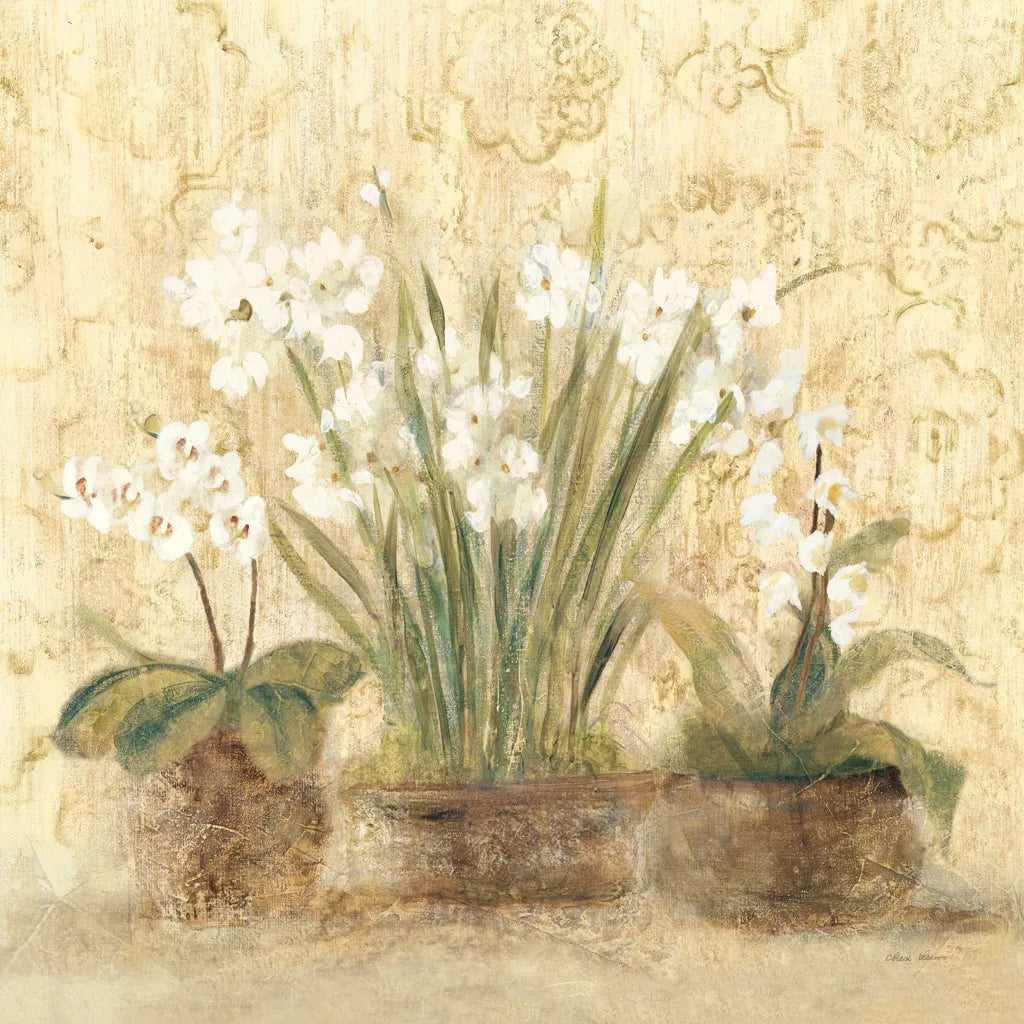 Esprit Narcissus and Orchid by Cheri Blum. SKU 8232a. Archival Giclee Fine art print for wall decor.