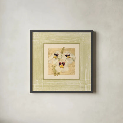 Exotic Floral I by Cheri Blum. Shown in a sleek black glass frame for a contemporary gallery look. Available as an archival giclee rolled canvas, fine art paper, or poster print. SKU 8228a.