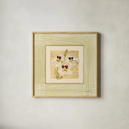 Exotic Floral I by Cheri Blum. Shown in a natural wood glass frame for a timeless modern aesthetic. Available as an archival giclee rolled canvas, fine art paper, or poster print. SKU 8228a.