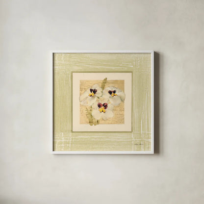 Exotic Floral I by Cheri Blum. Shown in a crisp white glass frame for a clean and minimalist style. Available as an archival giclee rolled canvas, fine art paper, or poster print. SKU 8228a.