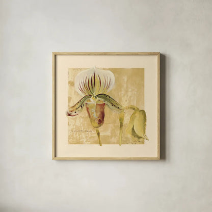 Exotic Floral II Crop by Cheri Blum. Shown in a natural wood glass frame for a timeless modern aesthetic. Available as an archival giclee rolled canvas, fine art paper, or poster print. SKU 88530a.