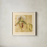 Exotic Floral II Crop by Cheri Blum. Shown in a crisp white glass frame for a clean and minimalist style. Available as an archival giclee rolled canvas, fine art paper, or poster print. SKU 88530a.