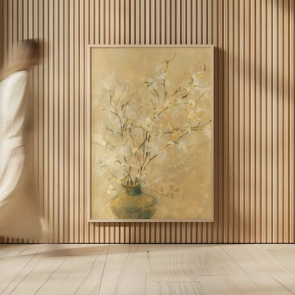 Flowering Dogwood by Cheri Blum. shown as over sized large wall art. Available as an archival giclee rolled canvas, fine art paper, or poster print. SKU 6949h.